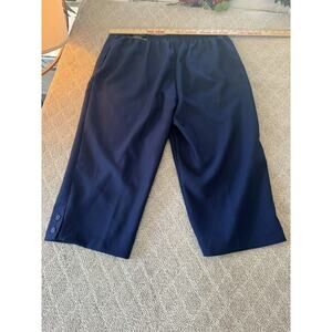 Alfred Donner Woman’s Capri Pants 18 W Navy Blue Polyester Comfort Waste